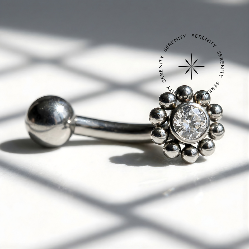 TN707 Piercing Umbigo Sol Zircônia Titânio ASTM F136 - Imagem 2