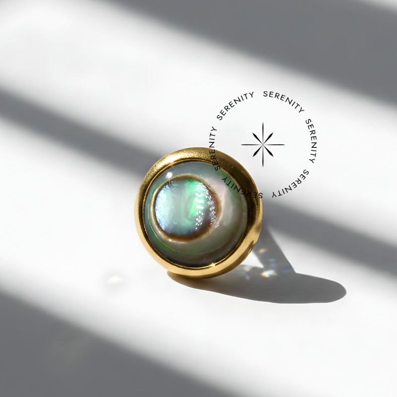 TN1334 Microdermal Pedra Abalone 1.6mm Titânio PVD Gold