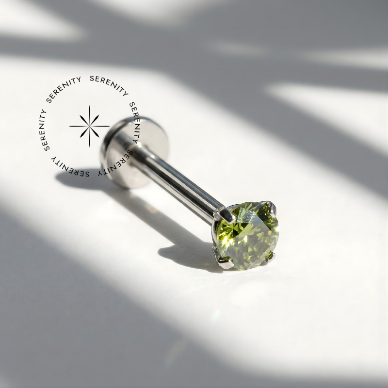 TN340 Labret Ponto de Luz Zircônia Cores Titânio ASTM F-136 - Imagem 5