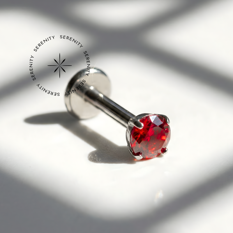 TN340 Labret Ponto de Luz Zircônia Cores Titânio ASTM F-136 - Imagem 8