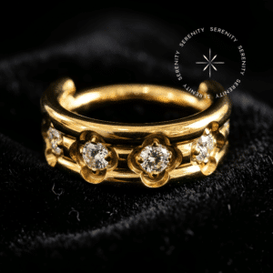 Piercing Argola Cravejada Frontal em Titânio