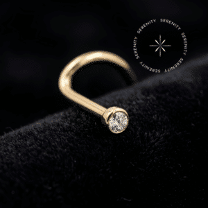 Piercing Nostril Cravejado em Titânio