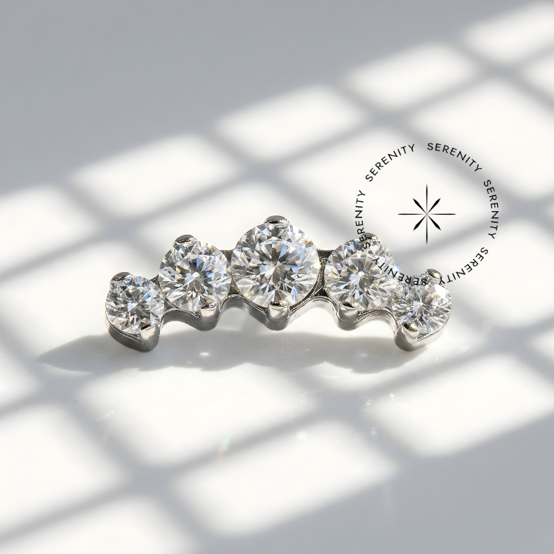 TN346 Piercing Topo Cluster 5 Zircônia com Garras Titânio ASTM F136