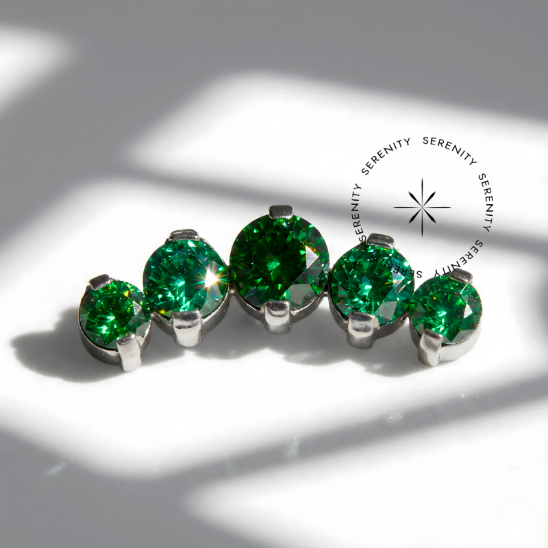 TN346 Piercing Topo Cluster 5 Zircônia com Garras Titânio ASTM F136 - Imagem 3