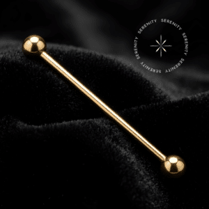 Piercing Transversal em Titânio Dourado