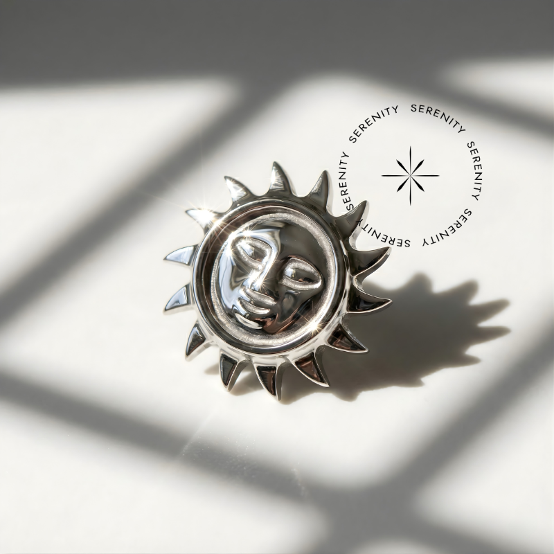 TN762 Piercing Topo Face do Sol Titânio ASTM F136