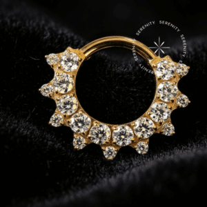 Piercing Argola Cravejada em Titânio