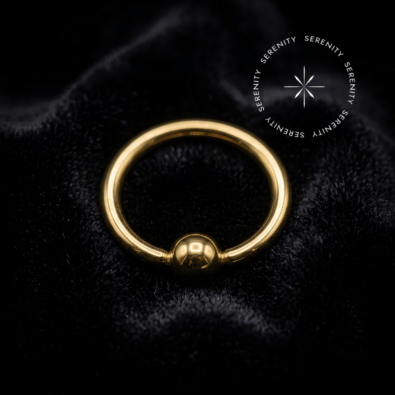 Piercing Argola Captive em Titânio Dourado