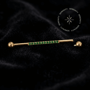 Piercing Transversal Cravejado em Titânio