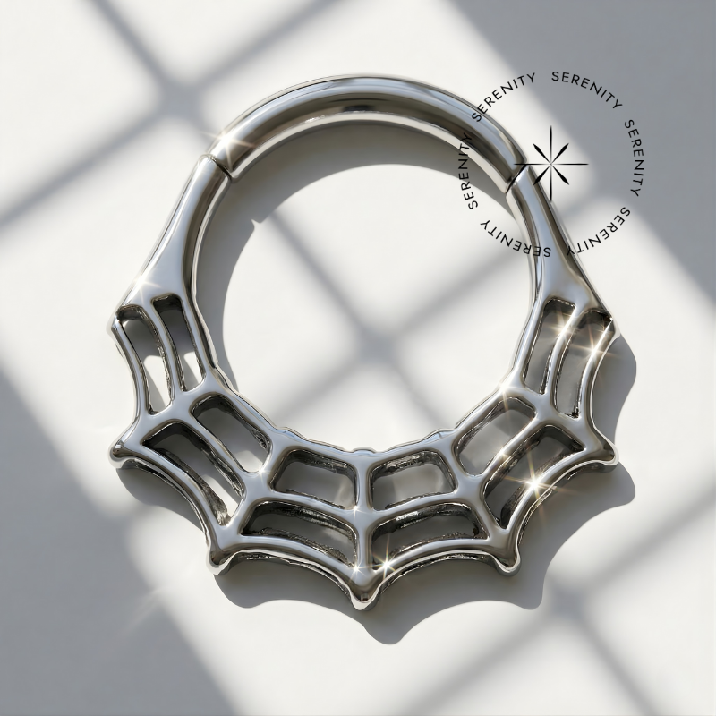 TN1369 Argola Teia De Aranha Titânio ASTM F-136