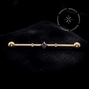 Piercing Transversal Cravejado em Titânio