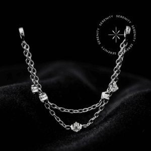 Piercing Corrente Conectora Dupla em Titânio