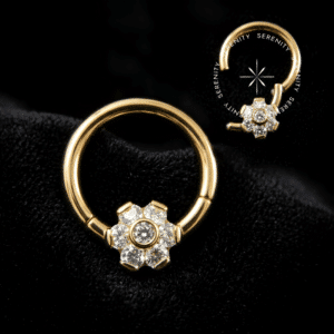 Piercing Argola Cravejada em Titânio