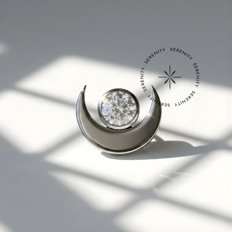 TN261 Piercing Topo Lua com Ponto de Luz CZ Titanio ASTM F136