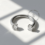 Piercing Ferradura com Zircônias TN32 em Titânio Grau Implante para Septo.