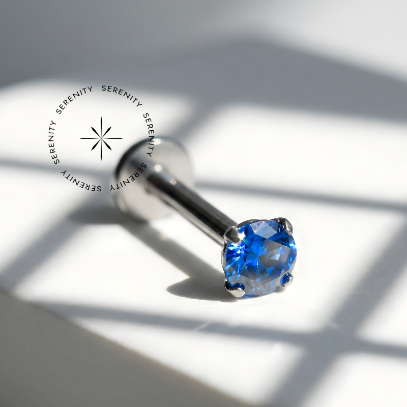 TN340 Labret Ponto de Luz Zircônia Cores Titânio ASTM F-136 - Imagem 2