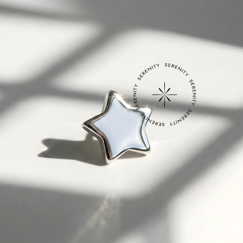 TN308 Piercing Topo Estrela Chapeada Titânio ASTM F136