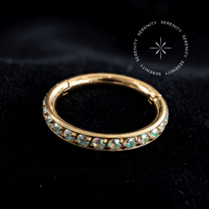 Piercing Argola Cravejada em Titânio