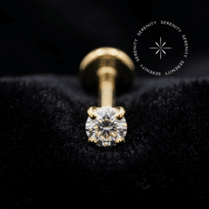 Piercing Labret Cravejado em Titânio