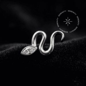 Piercing Topo Cobra para Orelha em Titânio
