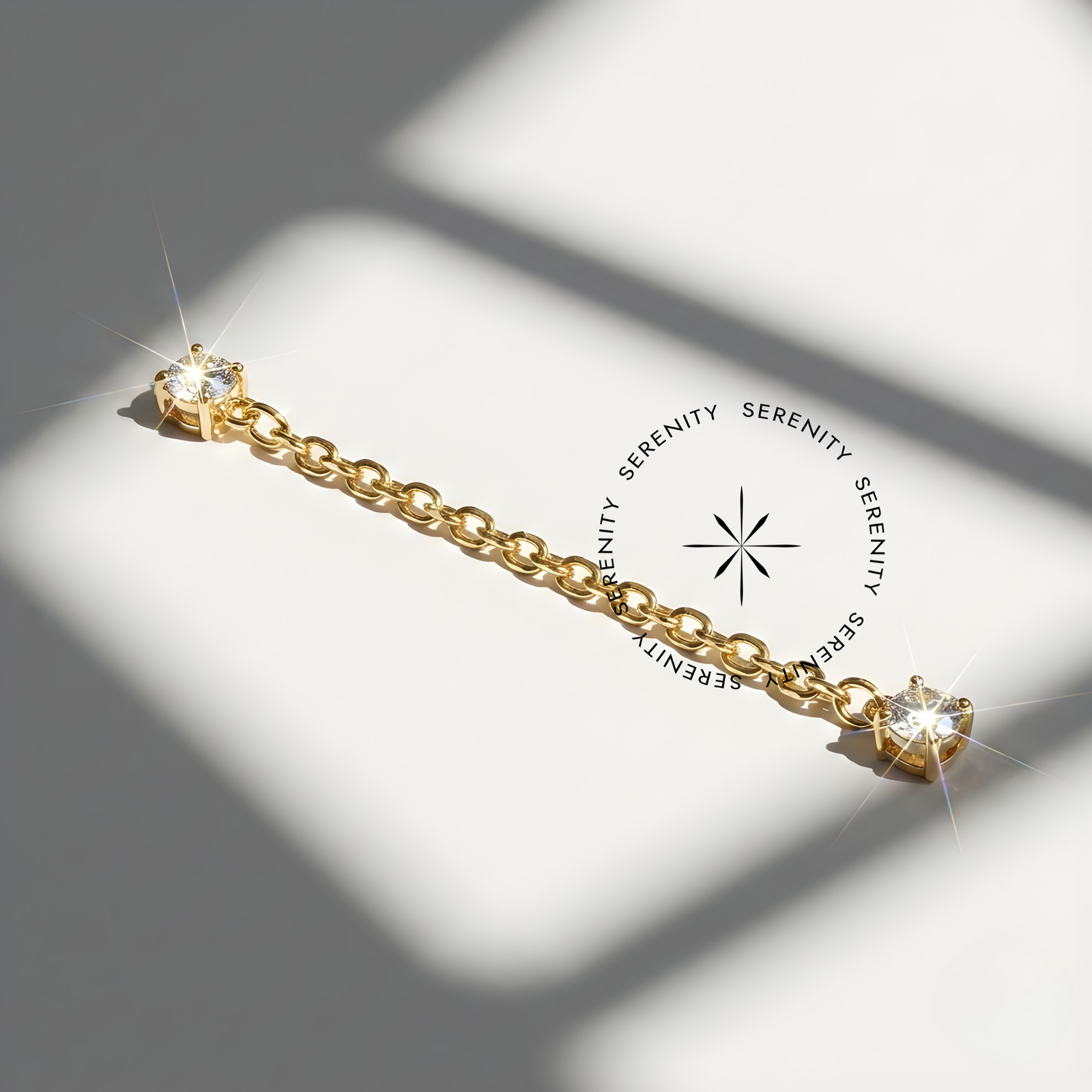 Piercing Topo Corrente 2 Roscas com Zircônias Titânio e Ouro 18k