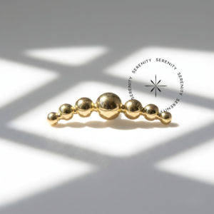 Piercing Topo Cluster 7 Esferas Titânio e Ouro 18k