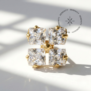 Piercing Topo Trevo Luxo com Zircônias Titânio e Ouro 18k