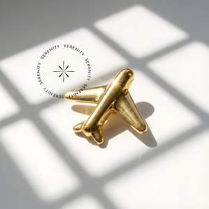 Piercing Topo Avião Liso Titânio e Ouro 18k