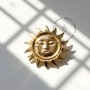 Piercing Topo Face do Sol Titânio e Ouro 18k
