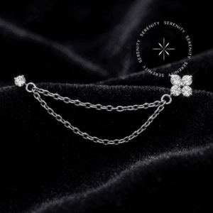Piercing Topo com Corrente em Titânio