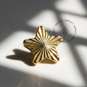 TN1048 Piercing Topo Estrela Texturizada Titânio e Ouro 18k