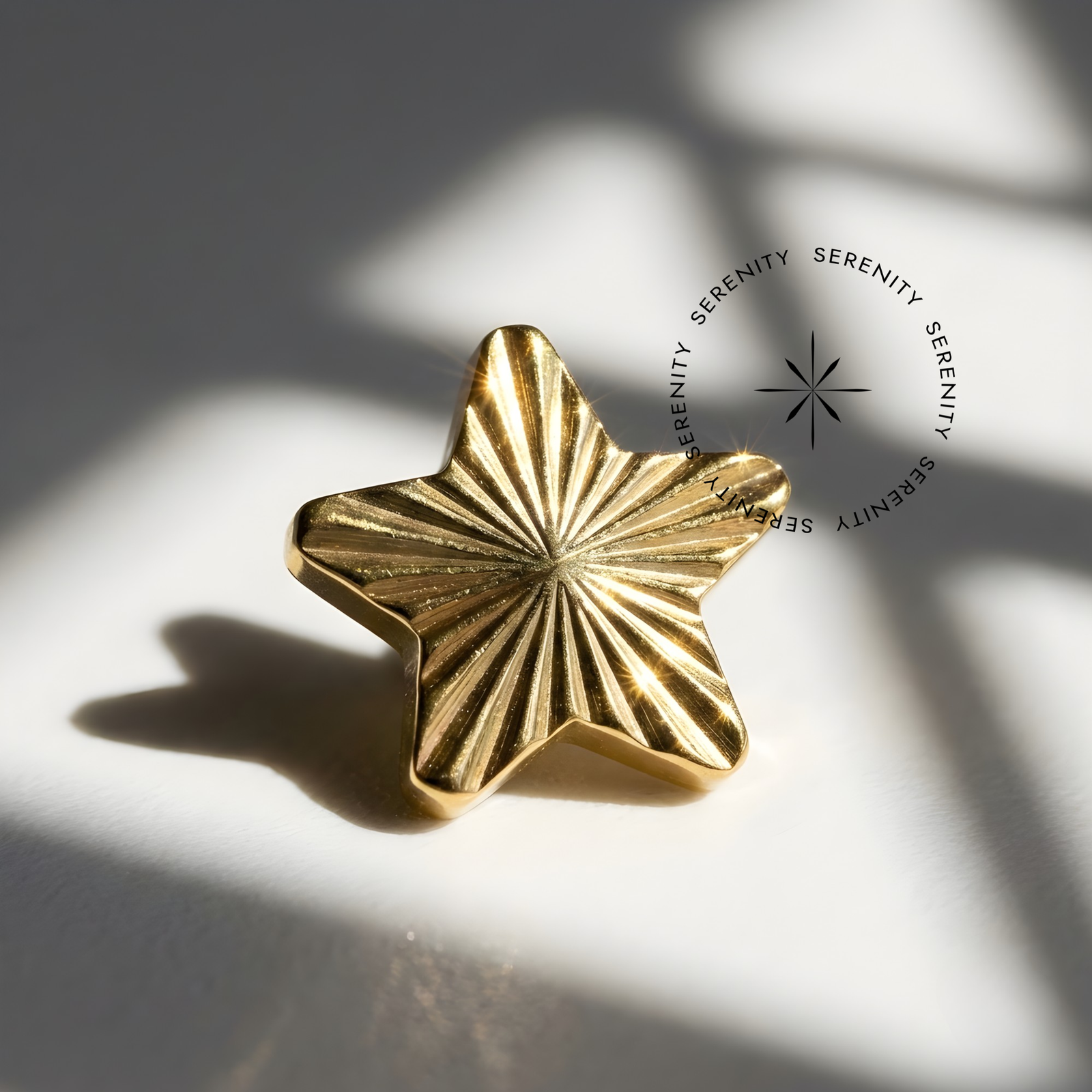 TN1048 Piercing Topo Estrela Texturizada Titânio e Ouro 18k