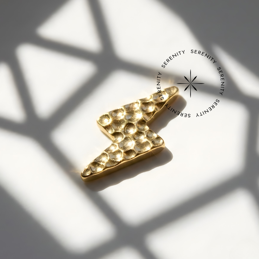 Piercing Topo Mini Raio Martelado Titânio e Ouro 18k