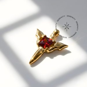Piercing Topo Espada Godric Gryffindor Titânio e Ouro 18k