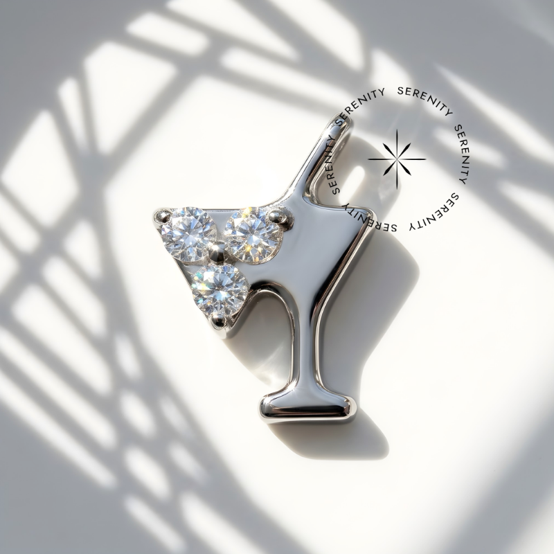 TN2071 Piercing Topo Mini Taça de Martini Titânio ASTM F136