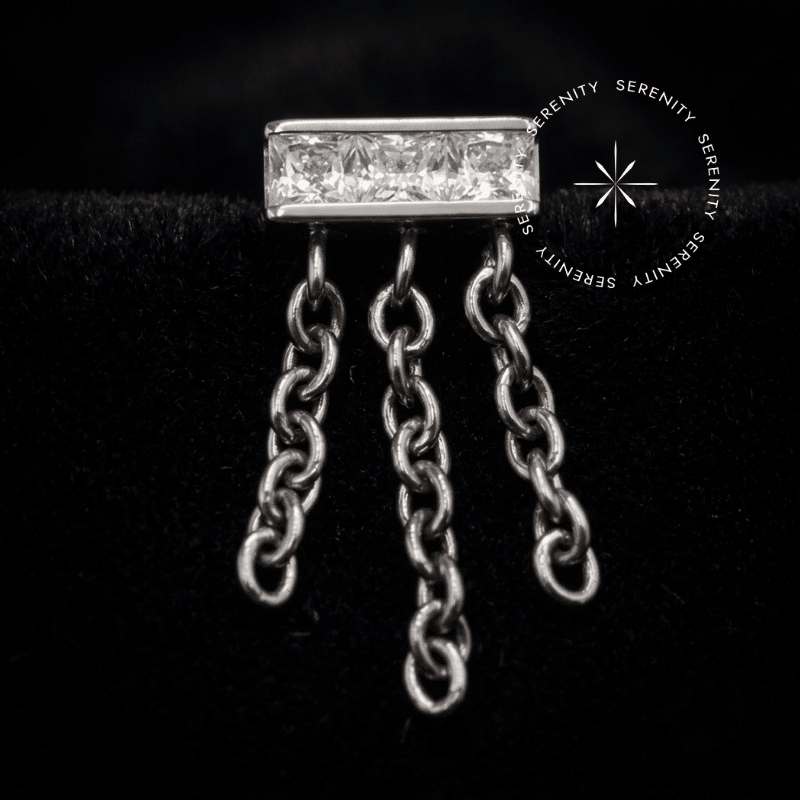 Piercing Topo Correntes em Titânio