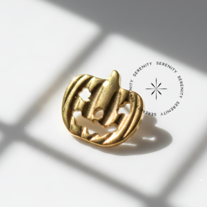 TN674 Piercing Topo Abóbora Halloween Titânio e Ouro 18k