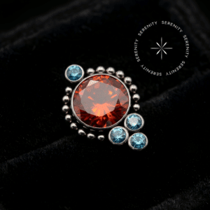 Piercing Topo Bicolor em Titânio