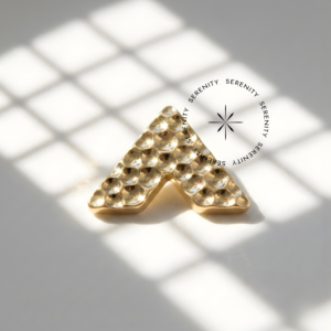 Piercing Topo V Martelado Titânio e Ouro 18k