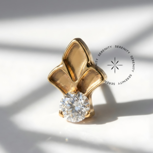 Piercing Topo Coroa Inca Titânio e Ouro 18k