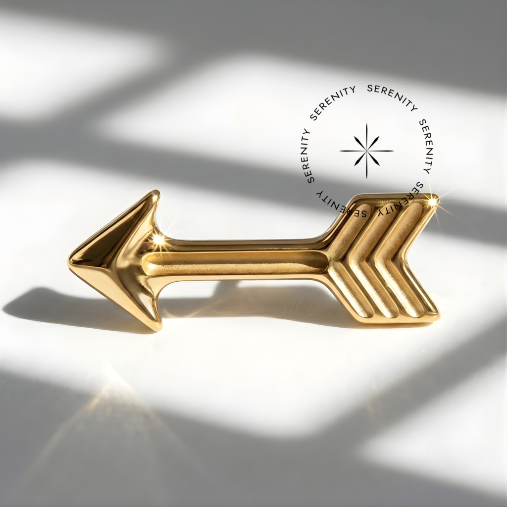 TN1509 Piercing Topo Flecha Titânio e Ouro 18k