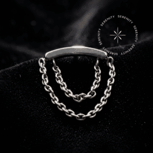 Piercing Topo com Corrente em Titânio