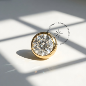 Piercing Topo Zircônia Flat Titânio e Ouro 18k