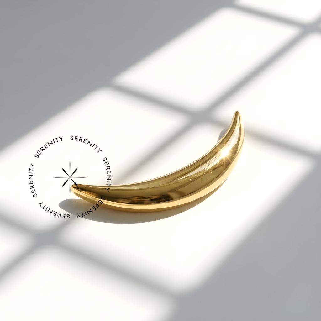 Piercing Topo Lua Crescente Lisa Titânio e Ouro 18k