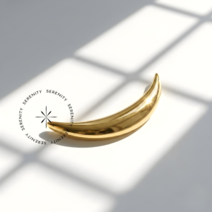 Piercing Topo Lua Crescente Lisa Titânio e Ouro 18k