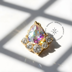 Piercing Topo Aurora Boreal Titânio e Ouro 18k