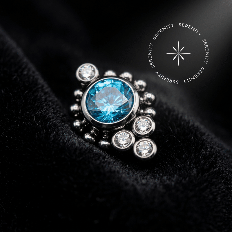 Piercing Topo Cluster em Titânio