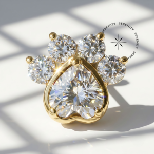 Piercing Topo Patinha Zircônias Titânio e Ouro 18k