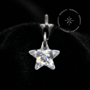 Piercing Topo Pingente Estrela em Titânio