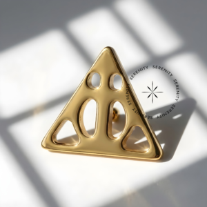 Piercing Topo Símbolo Relíquias da Morte Titânio e Ouro 18k